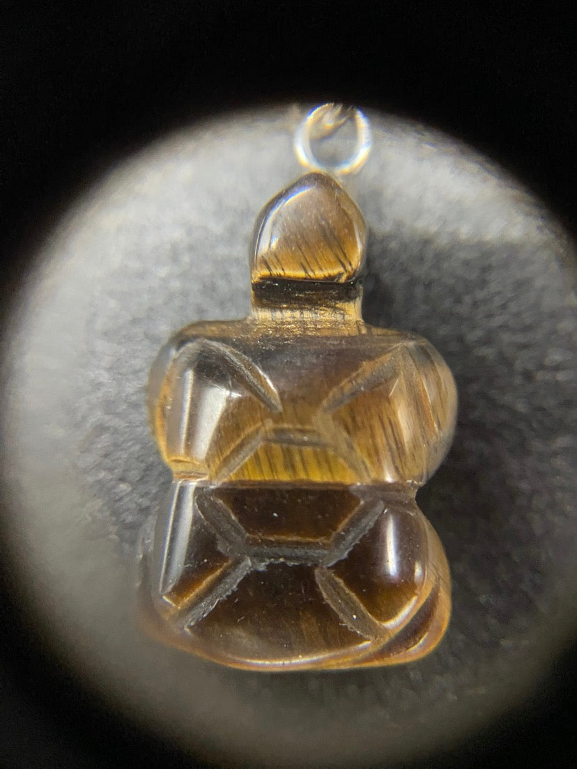 Tiger's Eye Turtle Sterling Silver Necklace