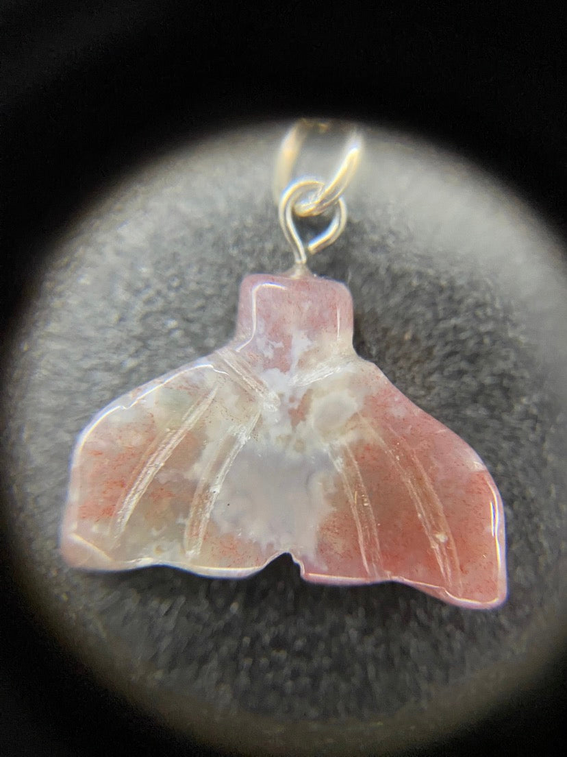 Ocean Jasper Whale Tail Pendant Sterling Silver Necklace | Crystal Jewellery