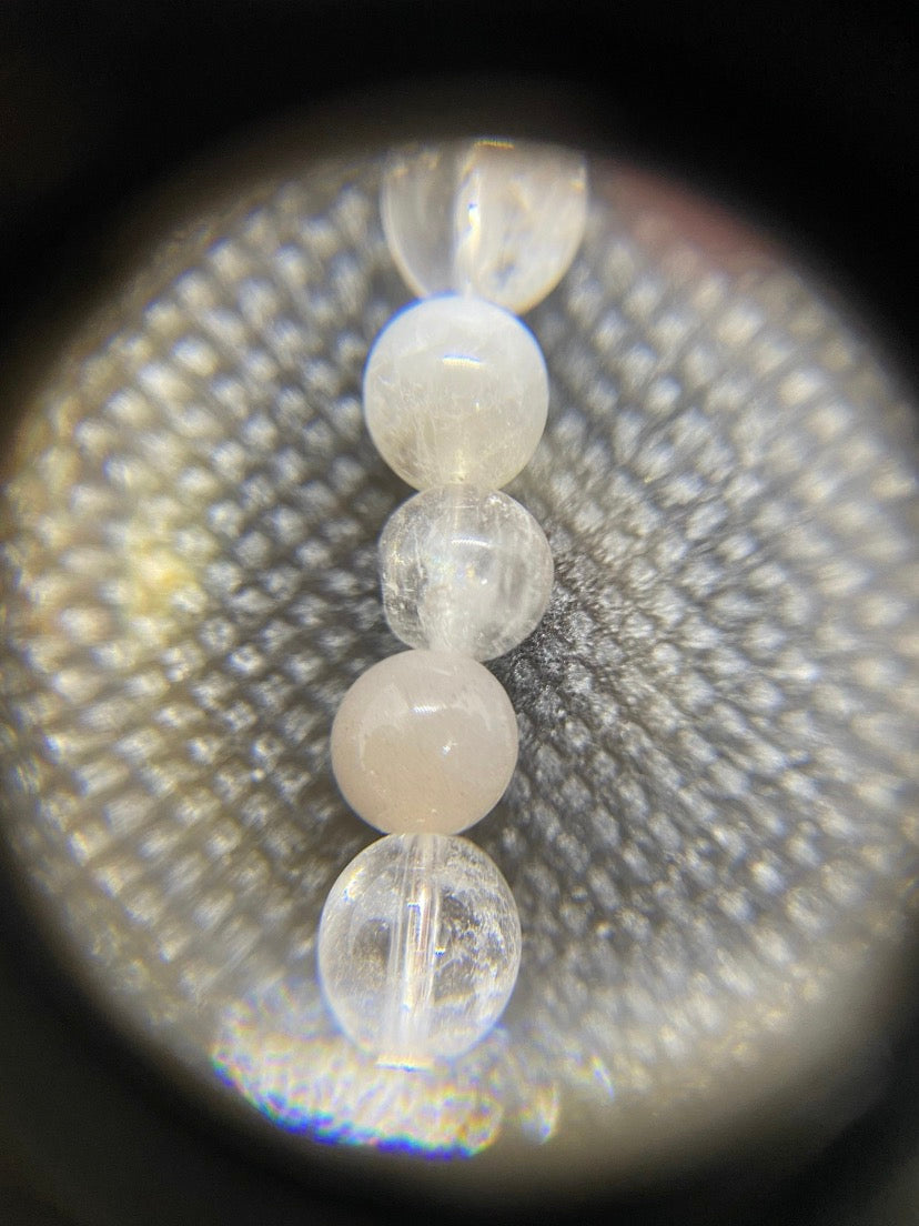 Moonstone & Clear Quartz Drop Sterling Silver Necklace