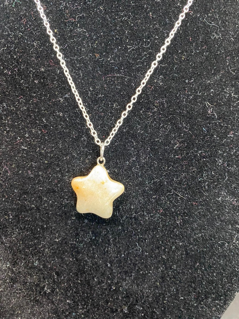 Citrine Star Pendant Sterling Silver Necklace
