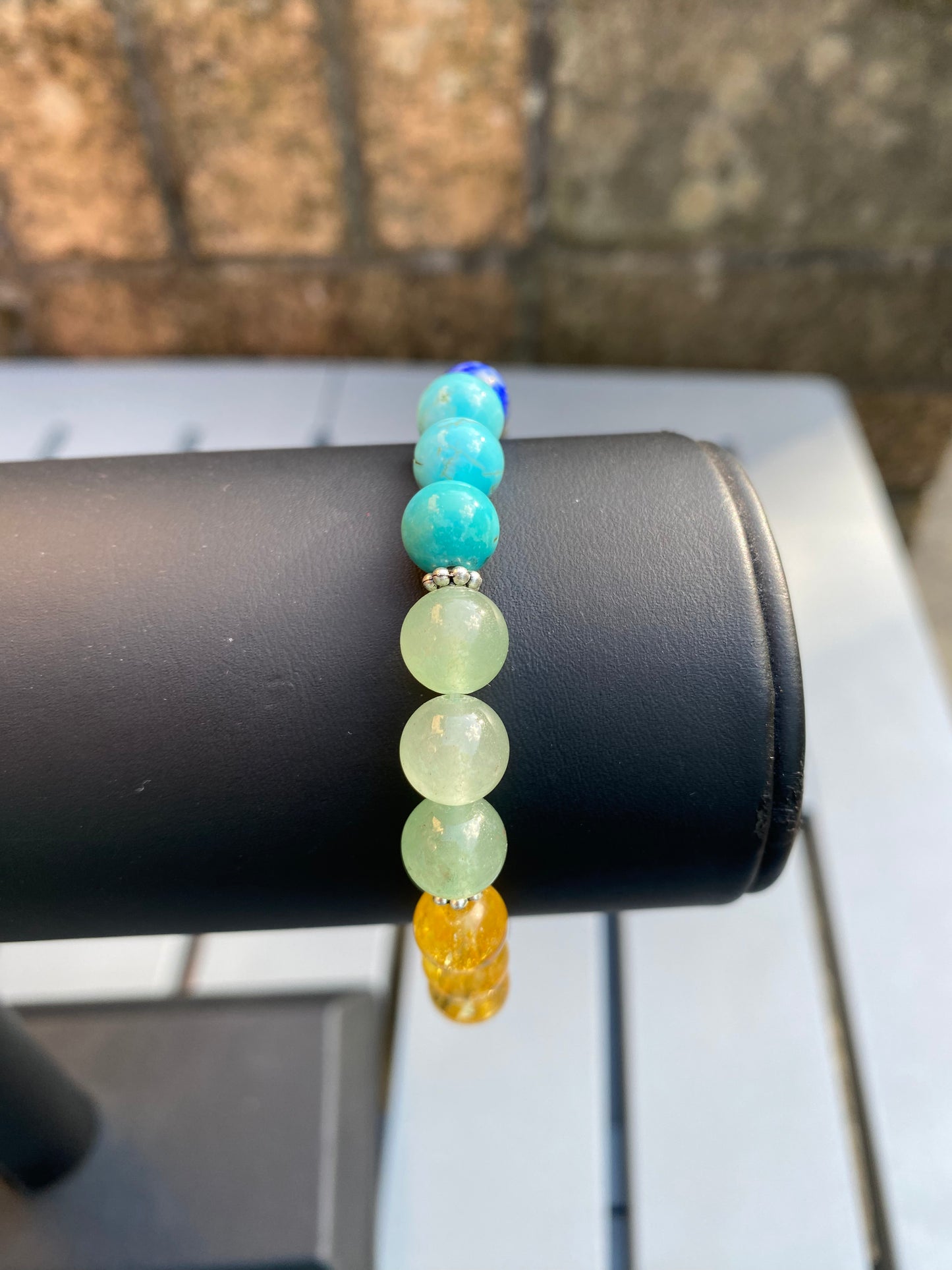 Chakra Gemstone Stretchy Bracelet with a Buddha bead