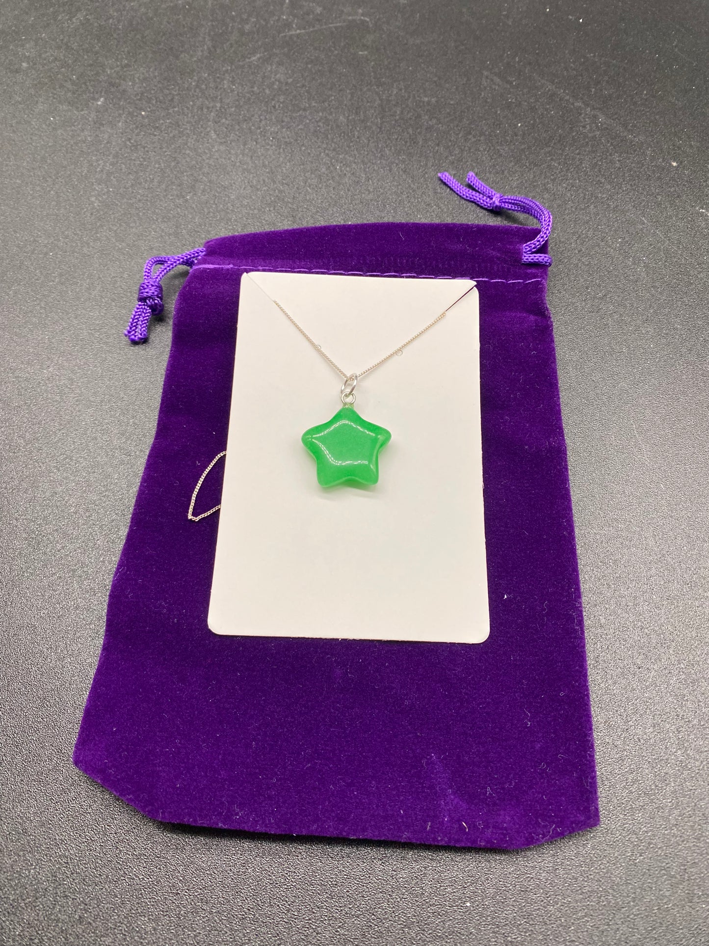 Green Aventurine Star Sterling Silver Necklace