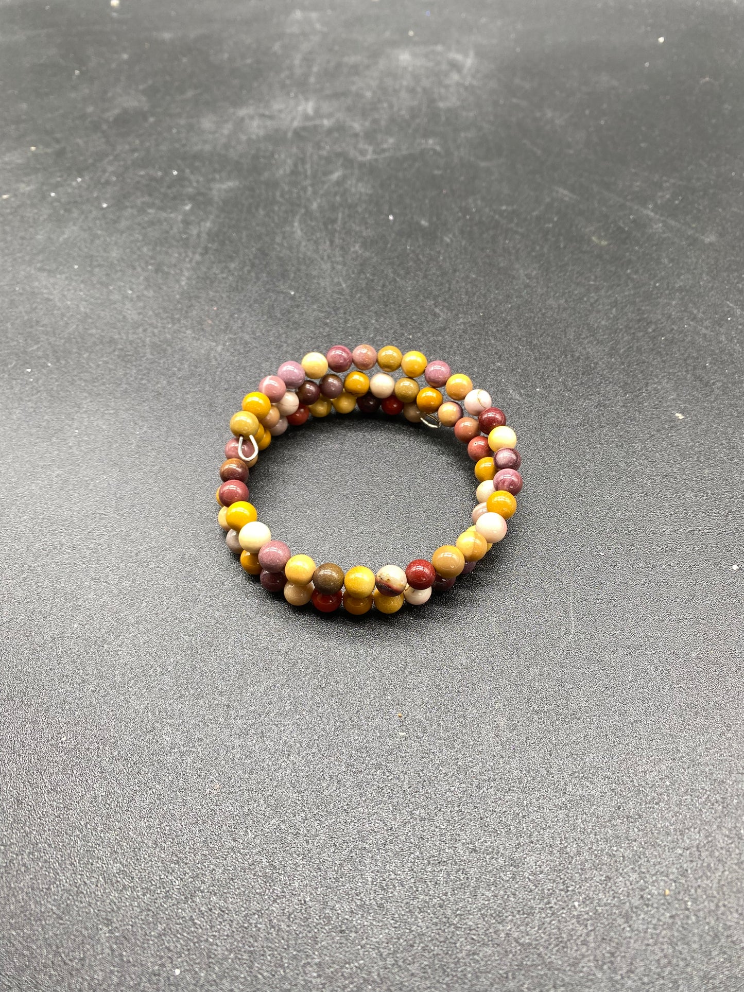 Mookaite Jasper Memory Wire Bracelet