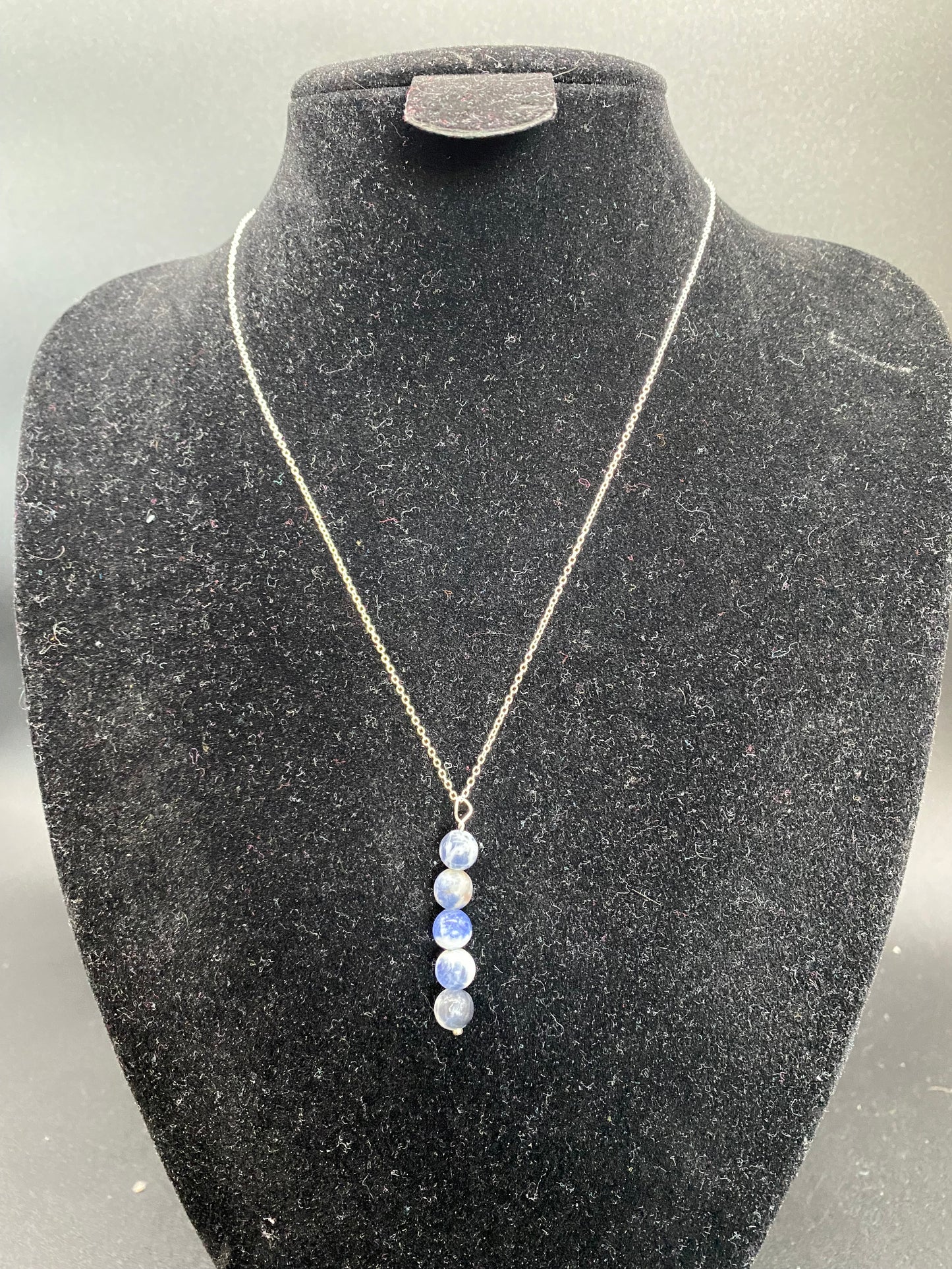 Blue Spot Jasper Sterling Silver Necklace