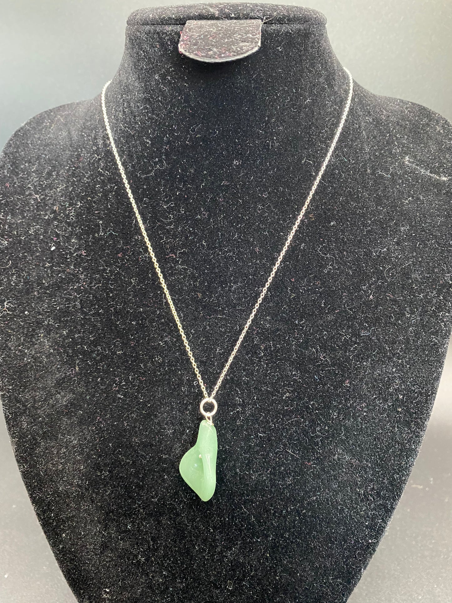 Green Aventurine Calla Lily Sterling Silver Necklace
