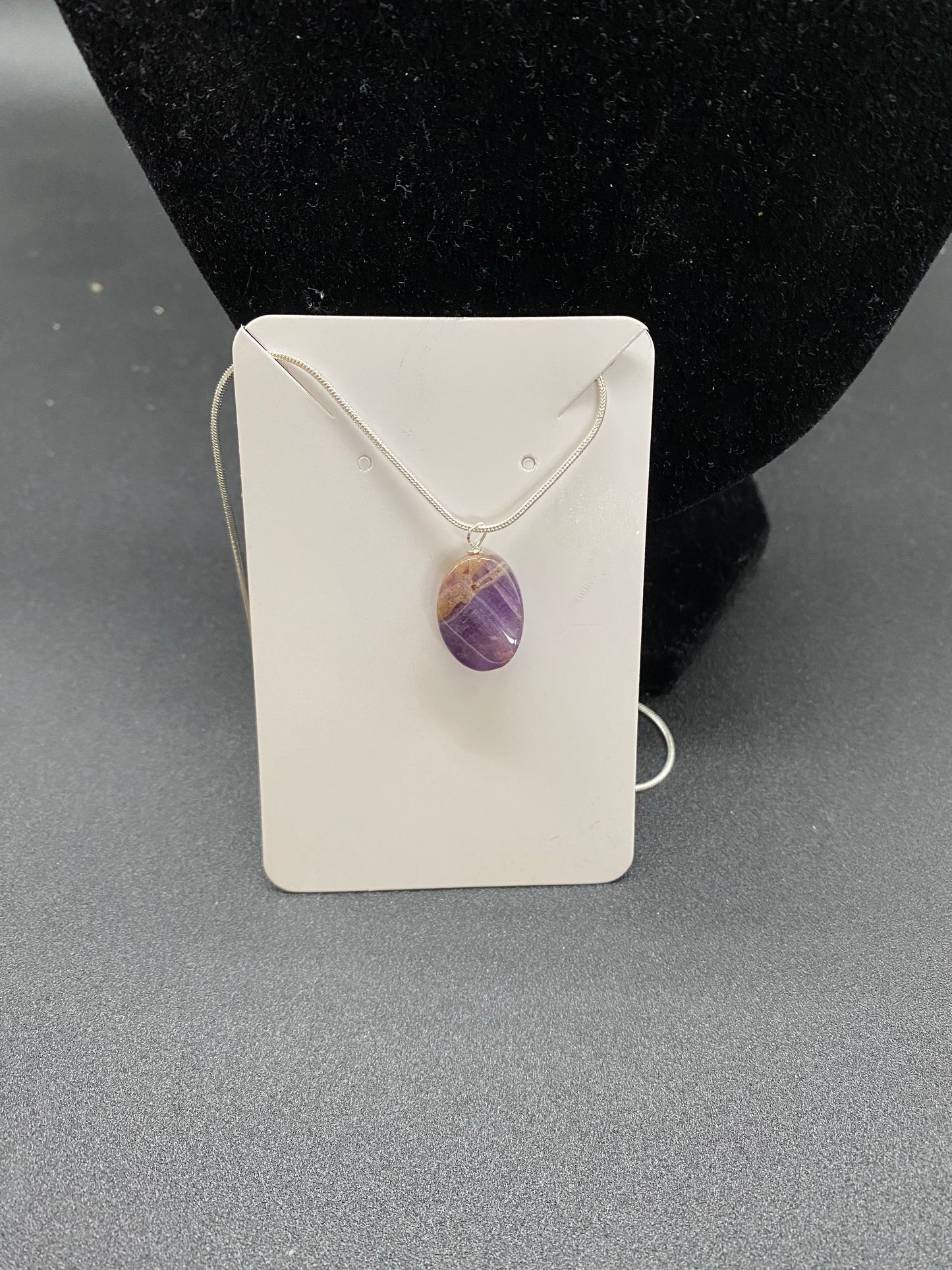 Amethyst Oval Sterling Silver Necklace