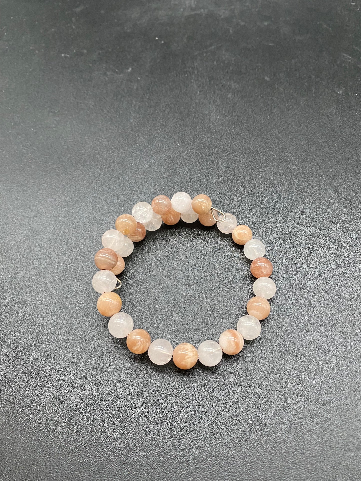 Sunstone & Rose Quartz Memory Wire Bracelet