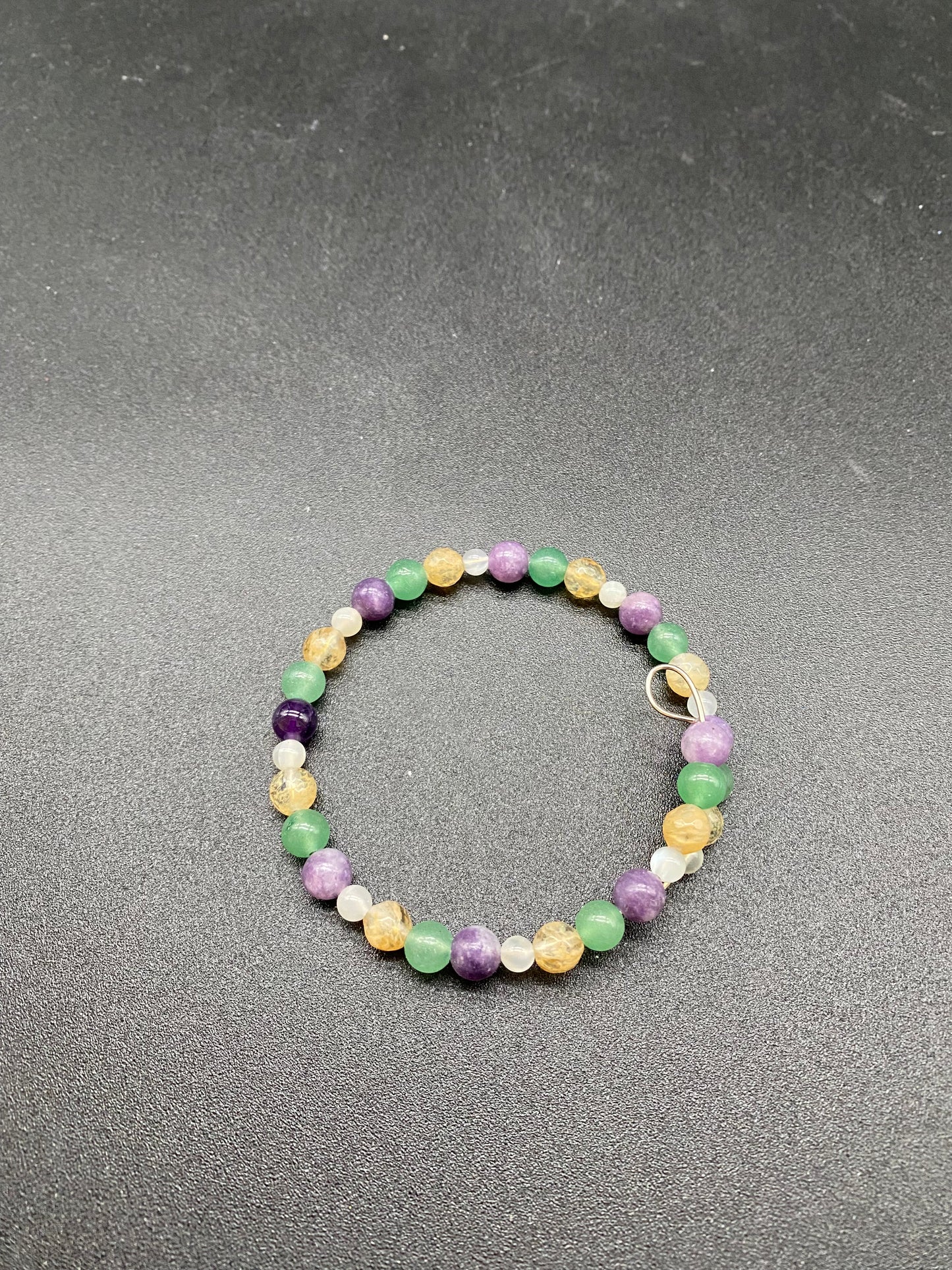 Amethyst, Green Aventurine, Citrine & Moonstone Memory Wire Bracelet