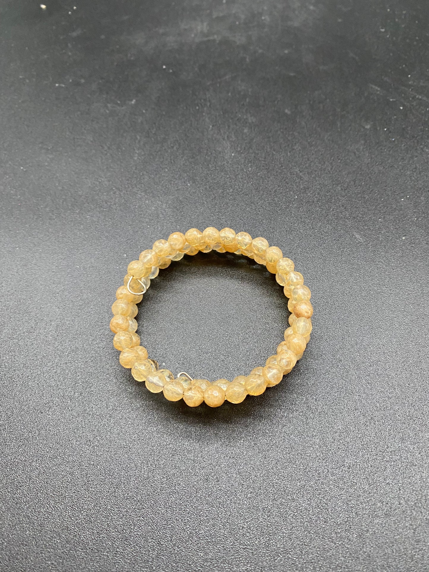 6mm Faceted Citrine Memory Wire Bracelet