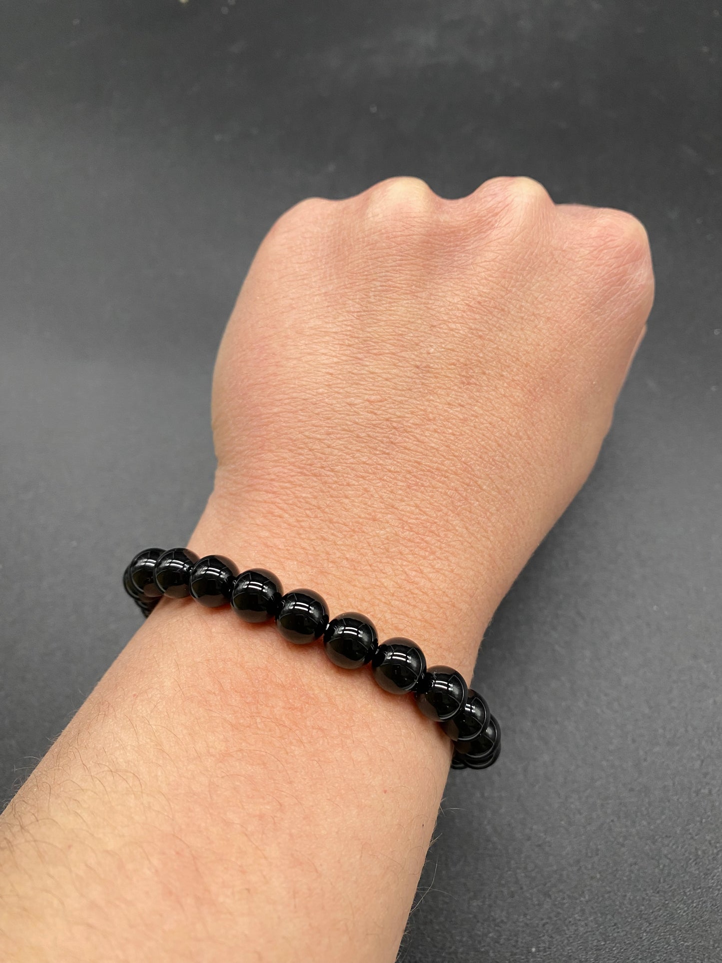 Black Agate Stretchy Bracelet