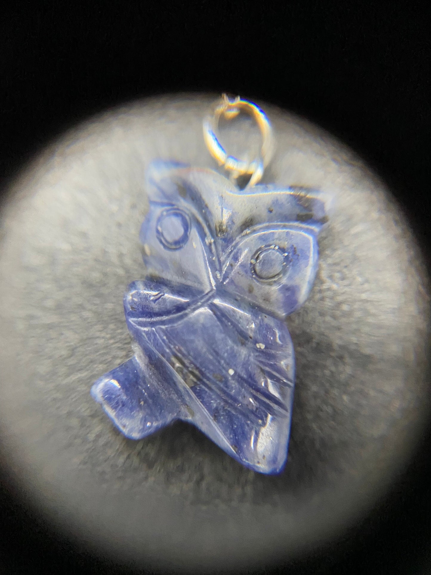 Sodalite Owl Sterling Silver Necklace