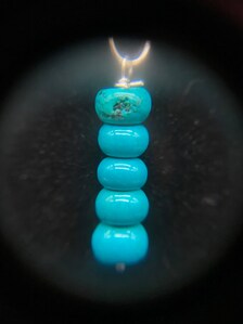 Turquoise Rondelle Drop Pendant Sterling Silver Necklace