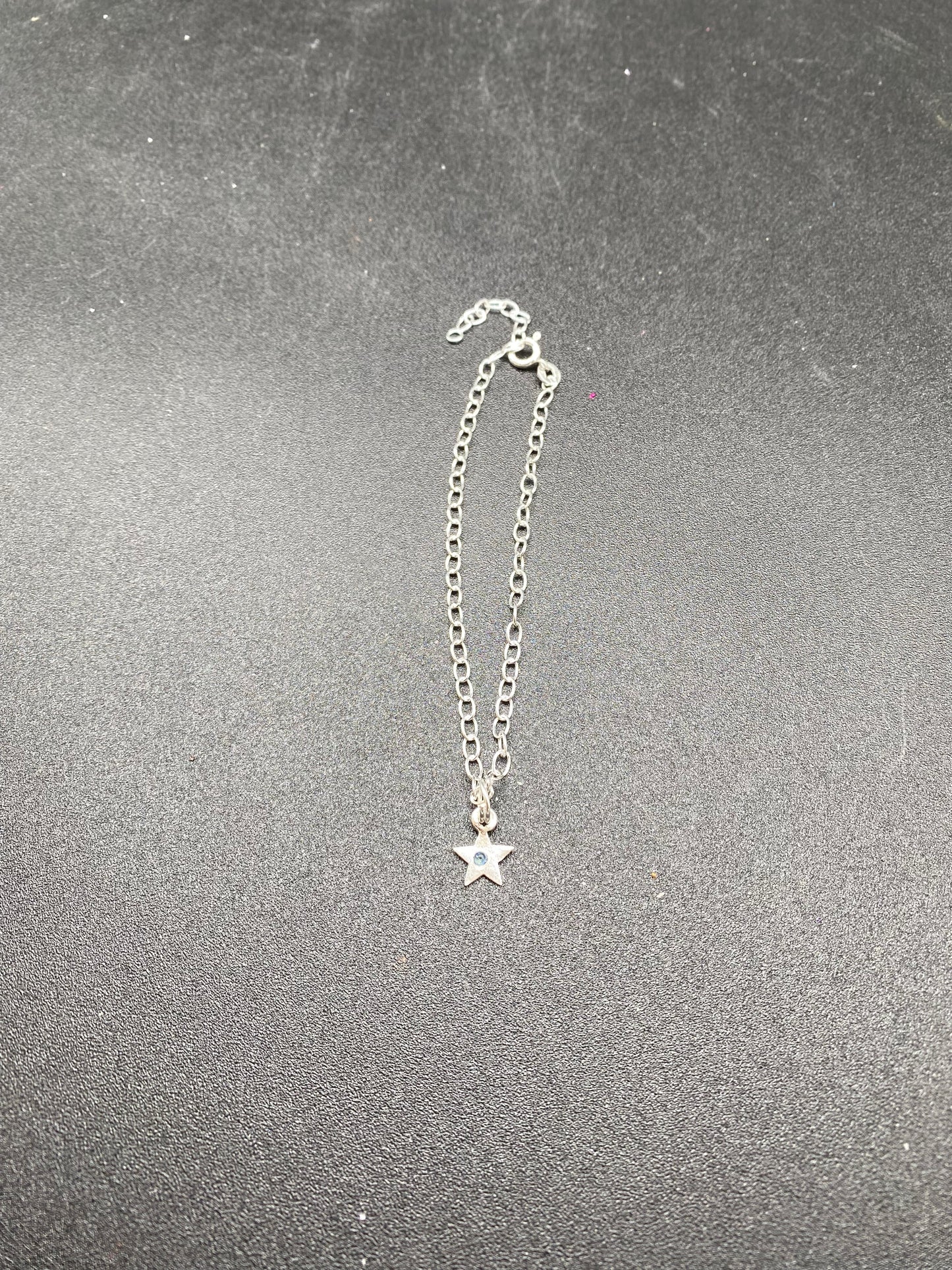 Sapphire & Sterling Silver Star Charm Bracelet