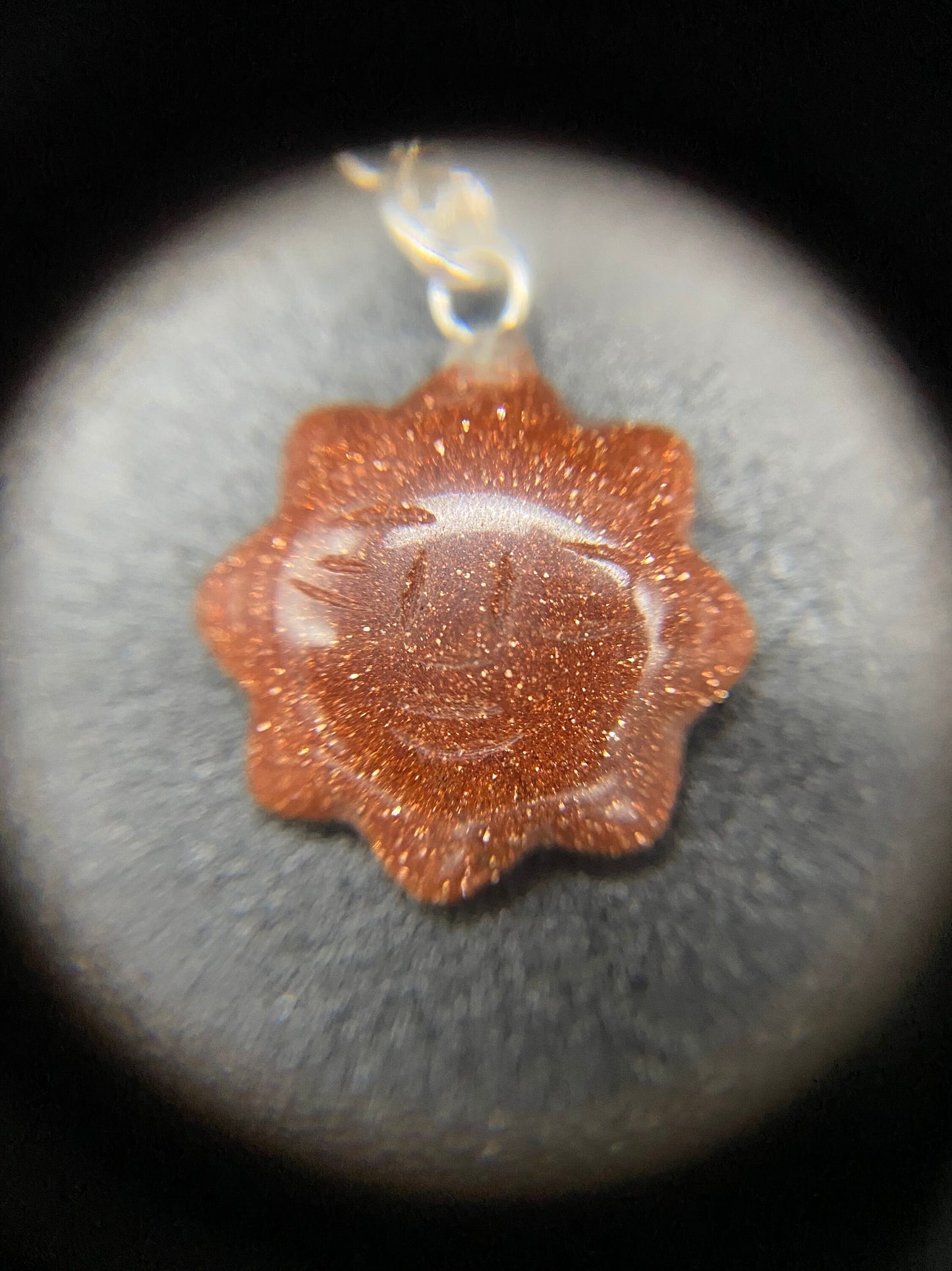 Brown Goldstone Sun Sterling Silver Necklace