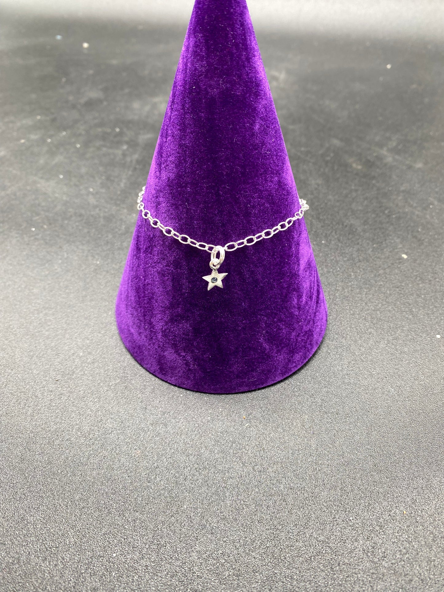 Sapphire & Sterling Silver Star Charm Bracelet
