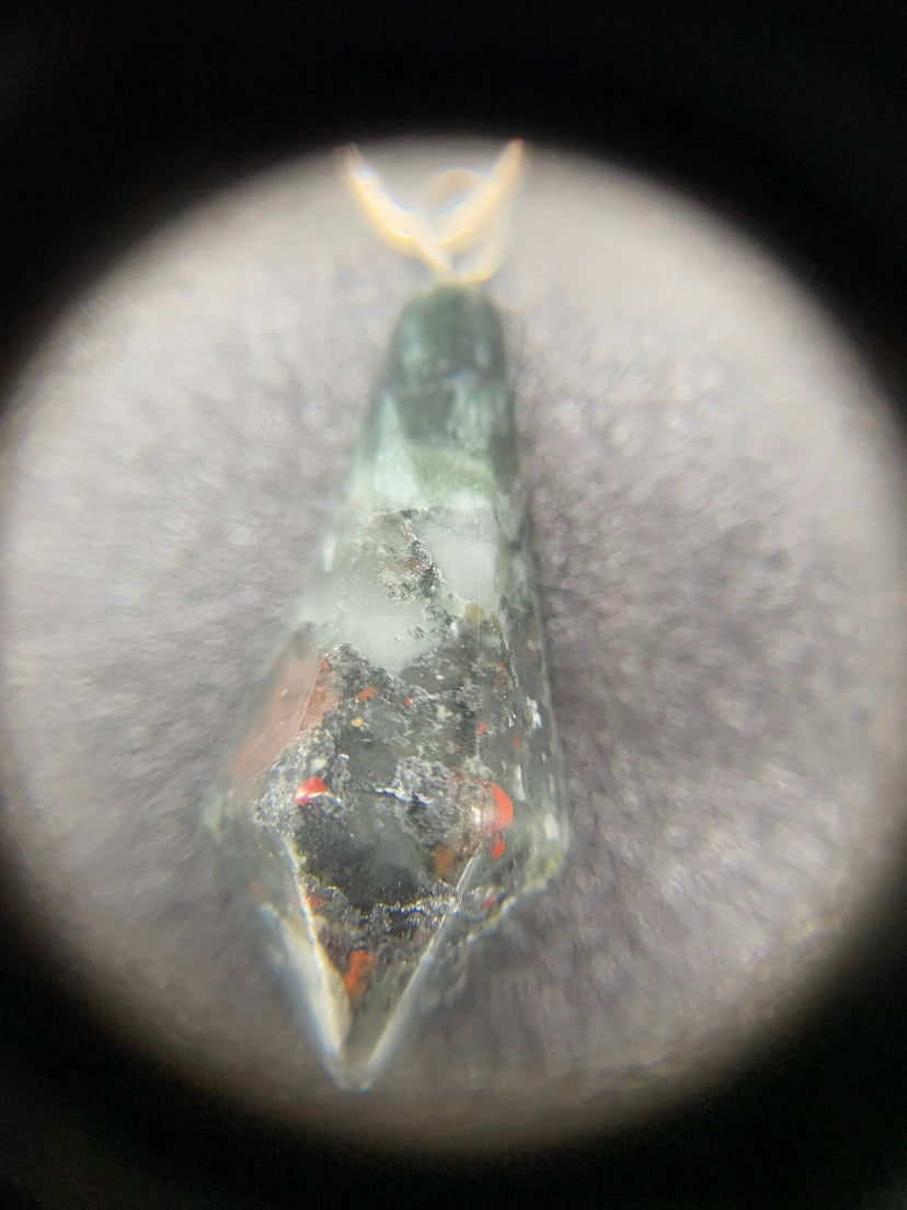 Bloodstone Pendulum Handmade Sterling Silver Necklace Natural Crystal Jewellery