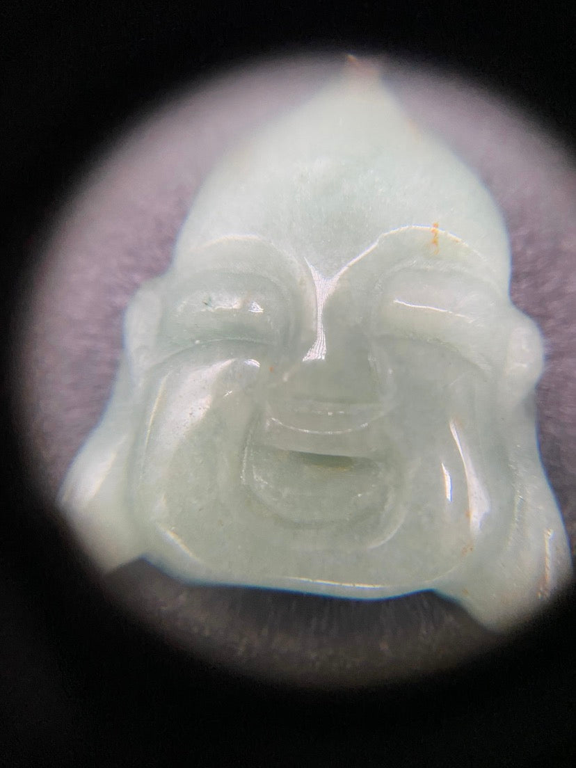 Green Aventurine Carved Buddha Sterling Silver Pendant Necklace