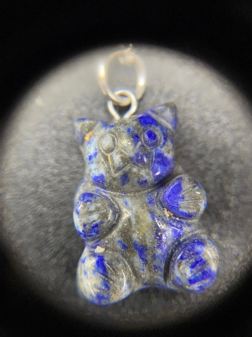 Lapis Lazuli Gummy Bear Sterling Silver Necklace