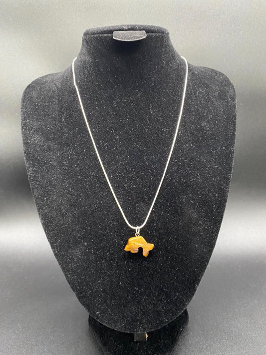 Tiger's Eye Dolphin Sterling Silver Necklace