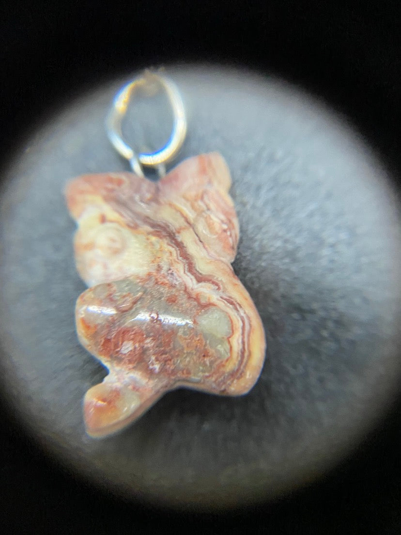 Ocean Jasper Owl Pendant Sterling Silver Necklace Crystal Jewellery