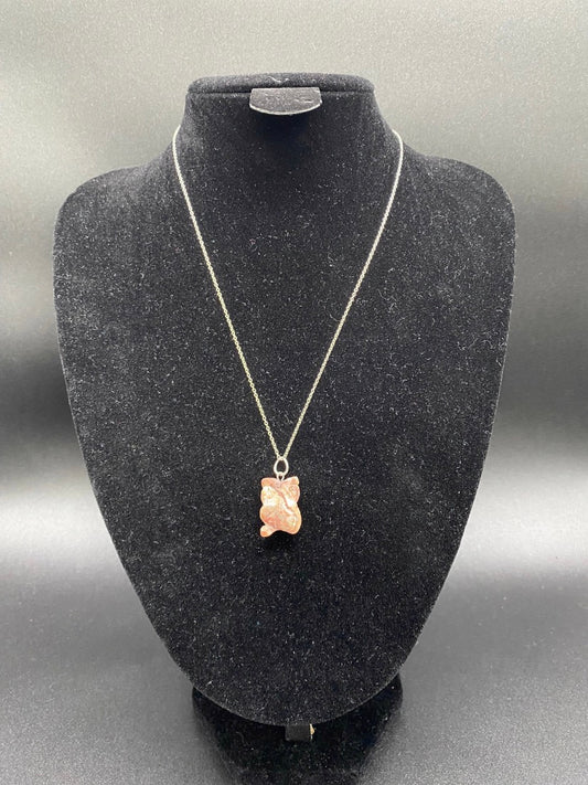 Ocean Jasper Owl Pendant Sterling Silver Necklace Crystal Jewellery
