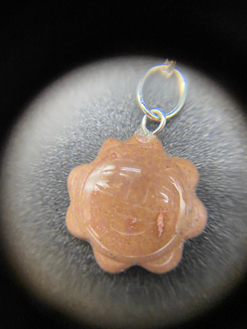 Red Jasper Sun Pendant Sterling Silver Necklace