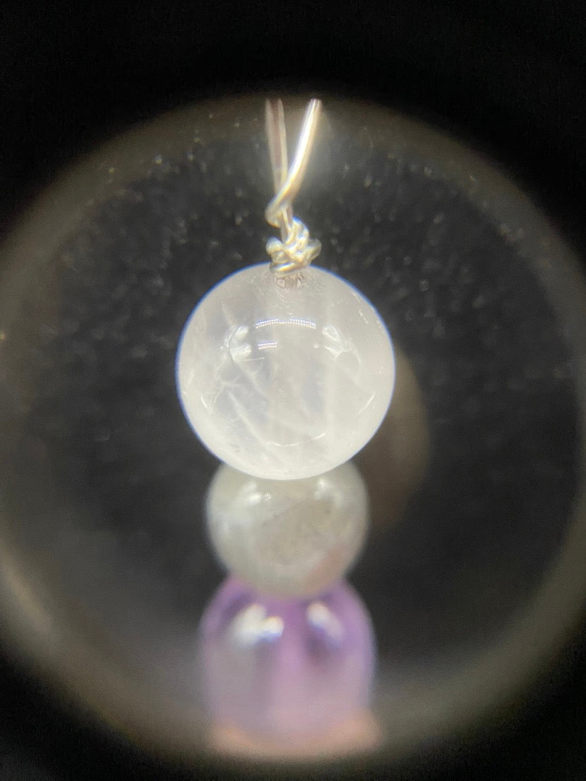 Crackle Quartz, Labradorite, Amethyst & Rose Quartz Drop Sterling Silver Necklace