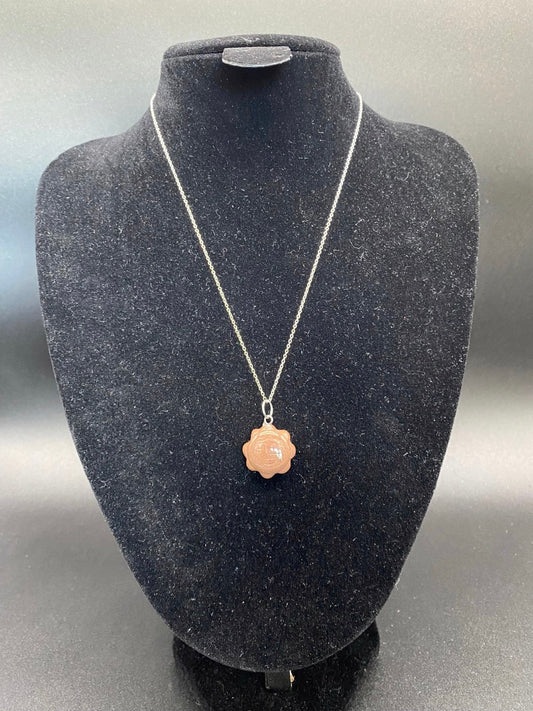 Red Jasper Sun Pendant Sterling Silver Necklace