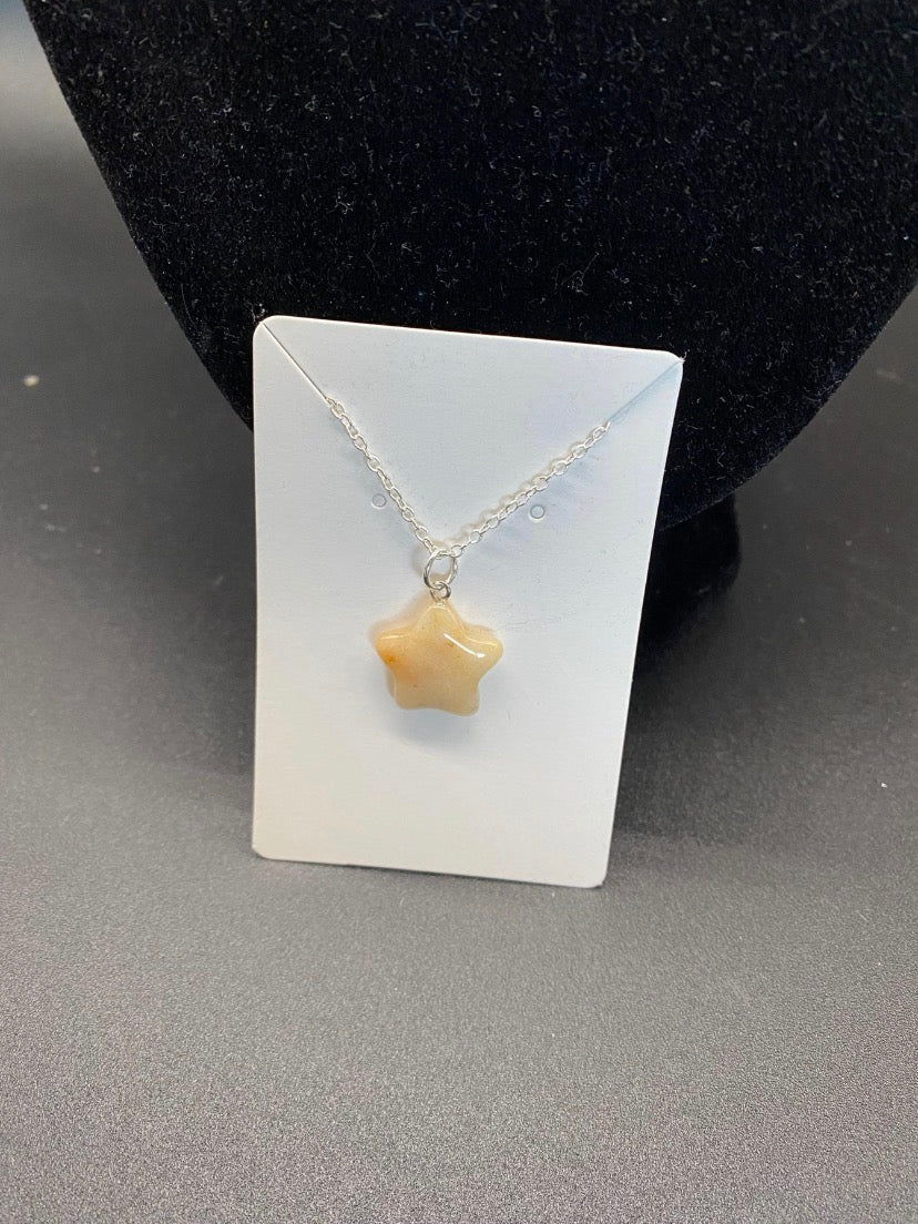 Citrine Star Pendant Sterling Silver Necklace