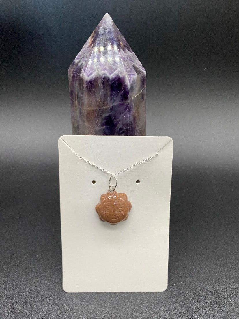 Red Jasper Sun Pendant Sterling Silver Necklace