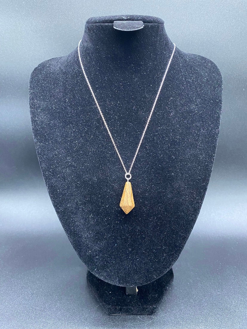 Picture Jasper Faceted Pendulum Pendant Sterling Silver Necklace