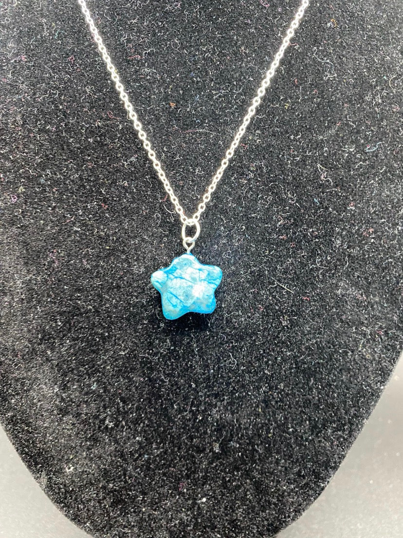 Blue Jasper Star Handmade Sterling Silver Necklace | Celestial Crystal Jewellery