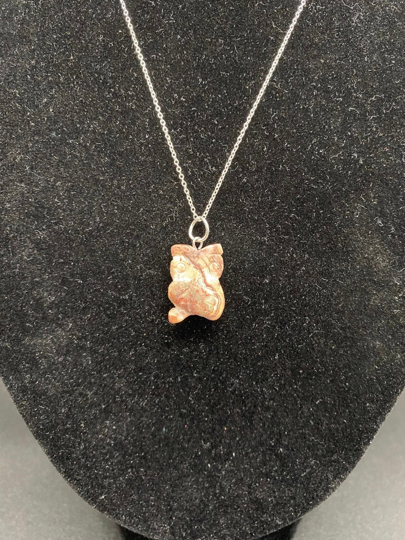 Ocean Jasper Owl Pendant Sterling Silver Necklace Crystal Jewellery