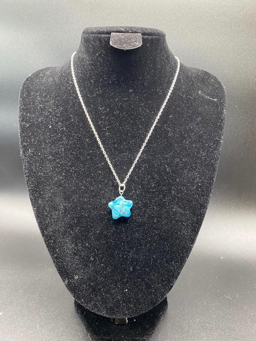 Blue Jasper Star Handmade Sterling Silver Necklace | Celestial Crystal Jewellery