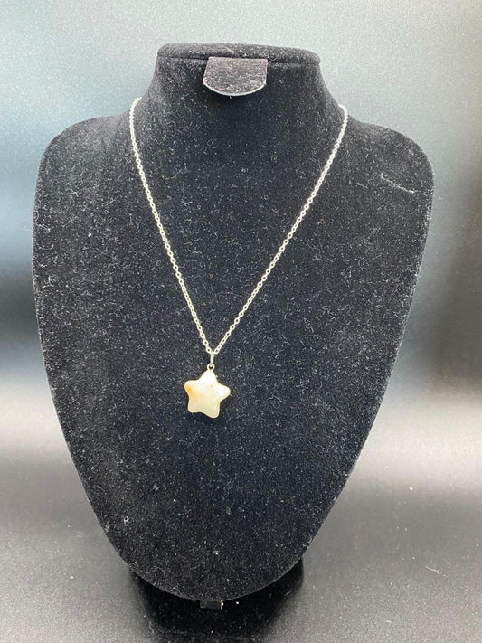 Citrine Star Pendant Sterling Silver Necklace