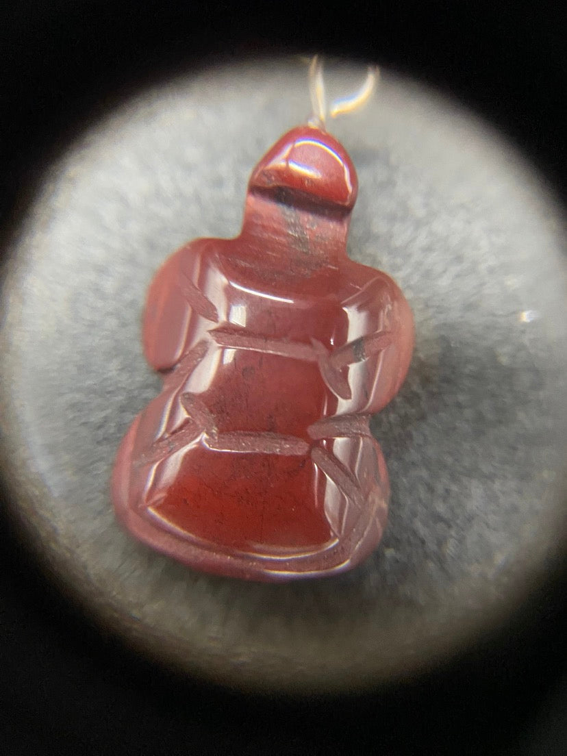 Red Jasper Turtle Sterling Silver Necklace