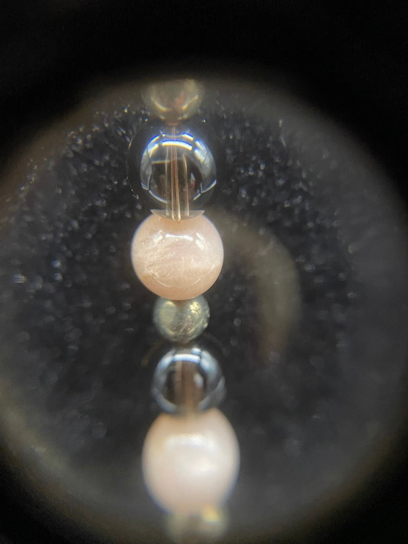 Smoky Quartz, Sunstone & Pyrite Pendant Sterling Silver Necklace