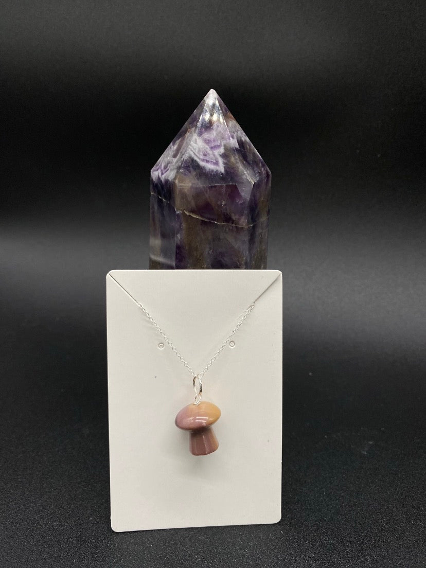 Mookaite Jasper Mushroom Sterling Silver Necklace