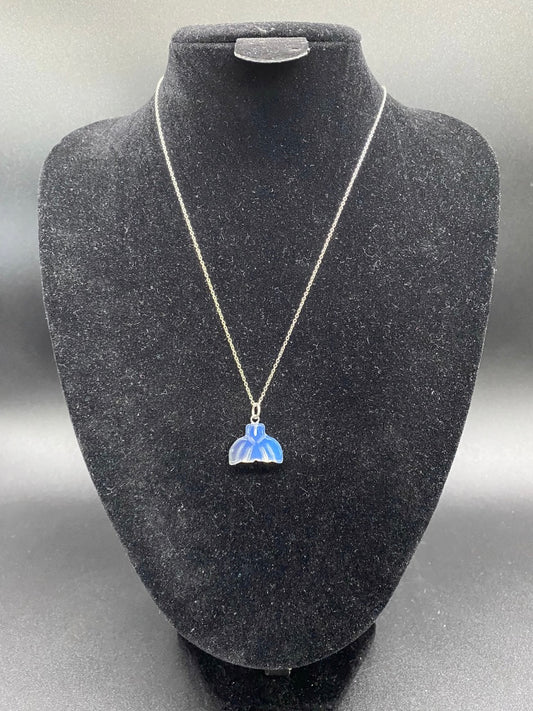 Opalite Whale Tail Pendant Sterling Silver Necklace | Crystal Jewellery