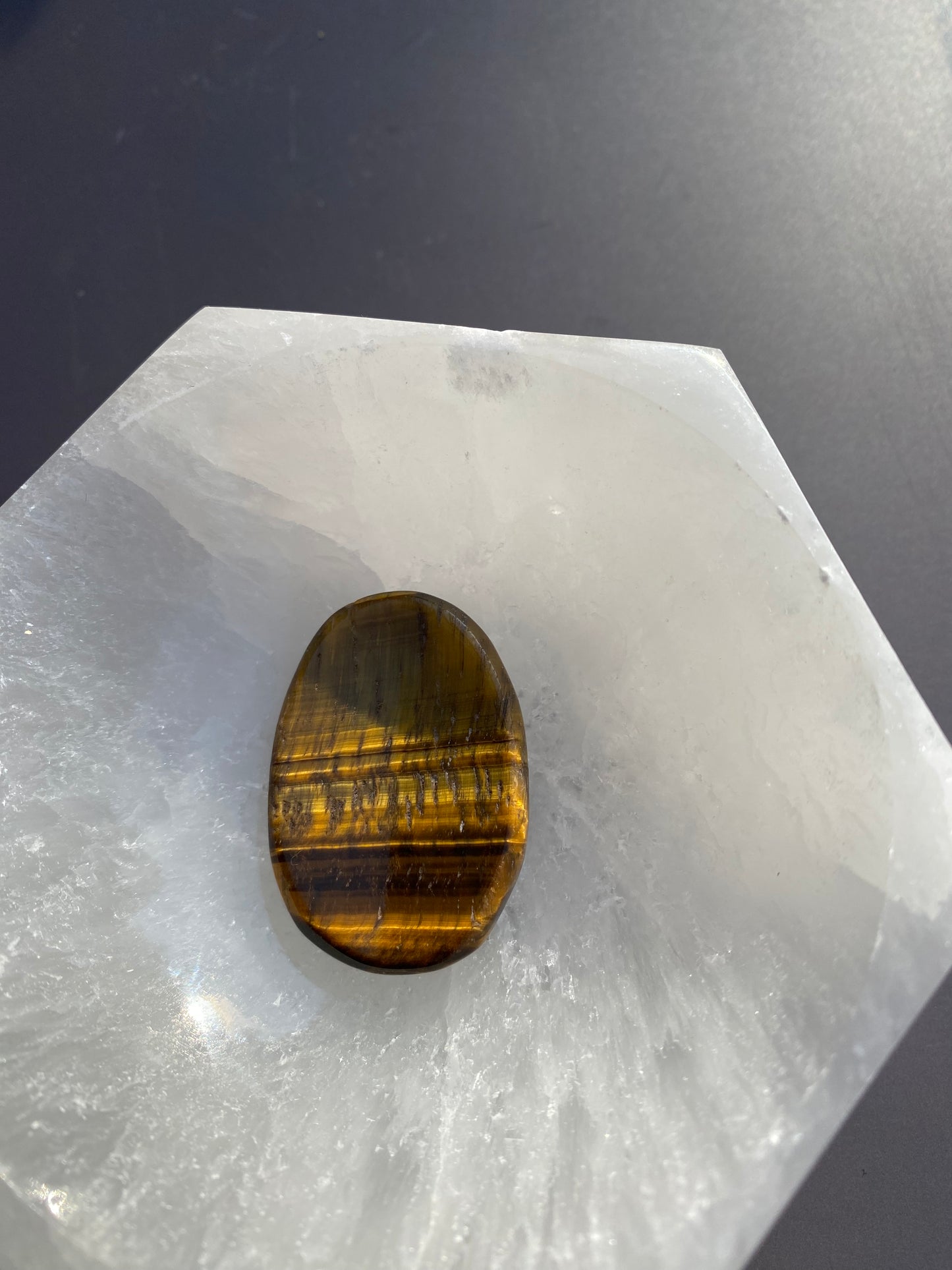 Tigers Eye Worry/ Thumb Stone