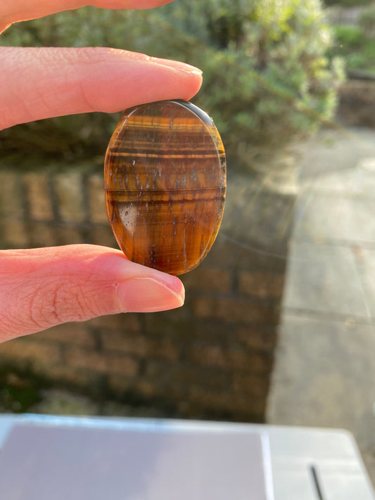 Tigers Eye Worry/ Thumb Stone