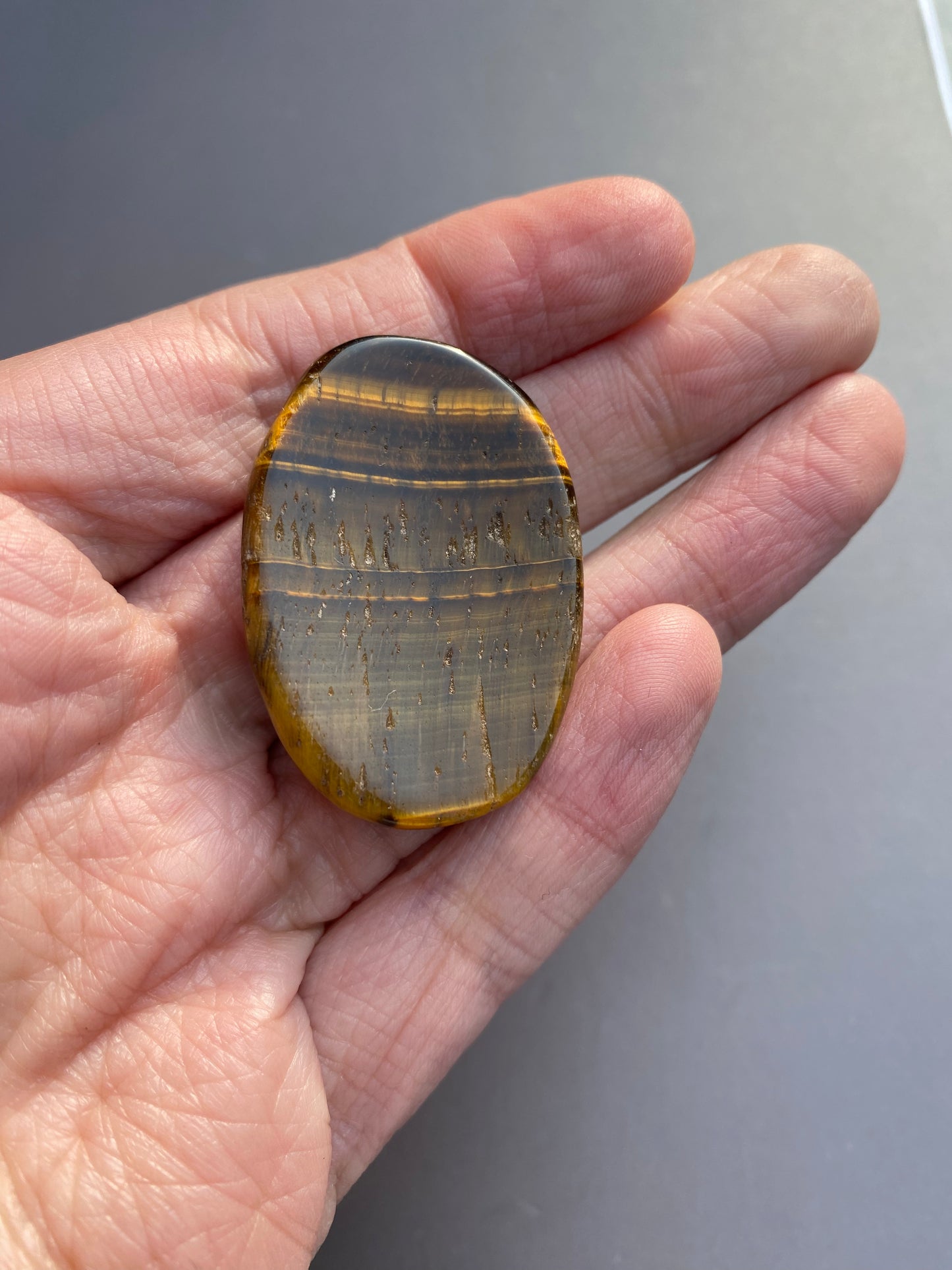 Tigers Eye Worry/ Thumb Stone