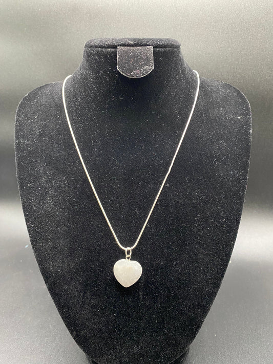 Rose Quartz Heart Pendant Sterling Silver Necklace