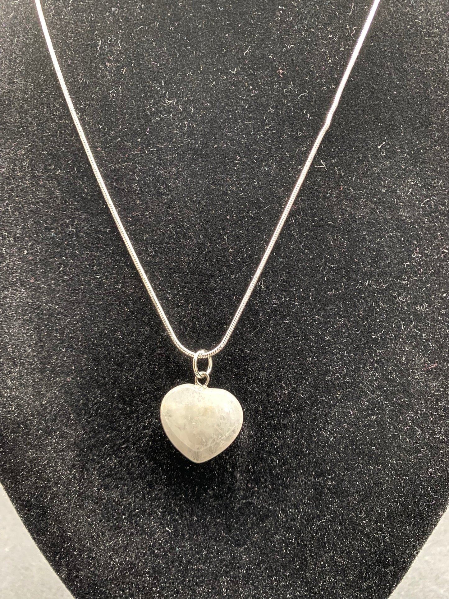 Rose Quartz Heart Pendant Sterling Silver Necklace