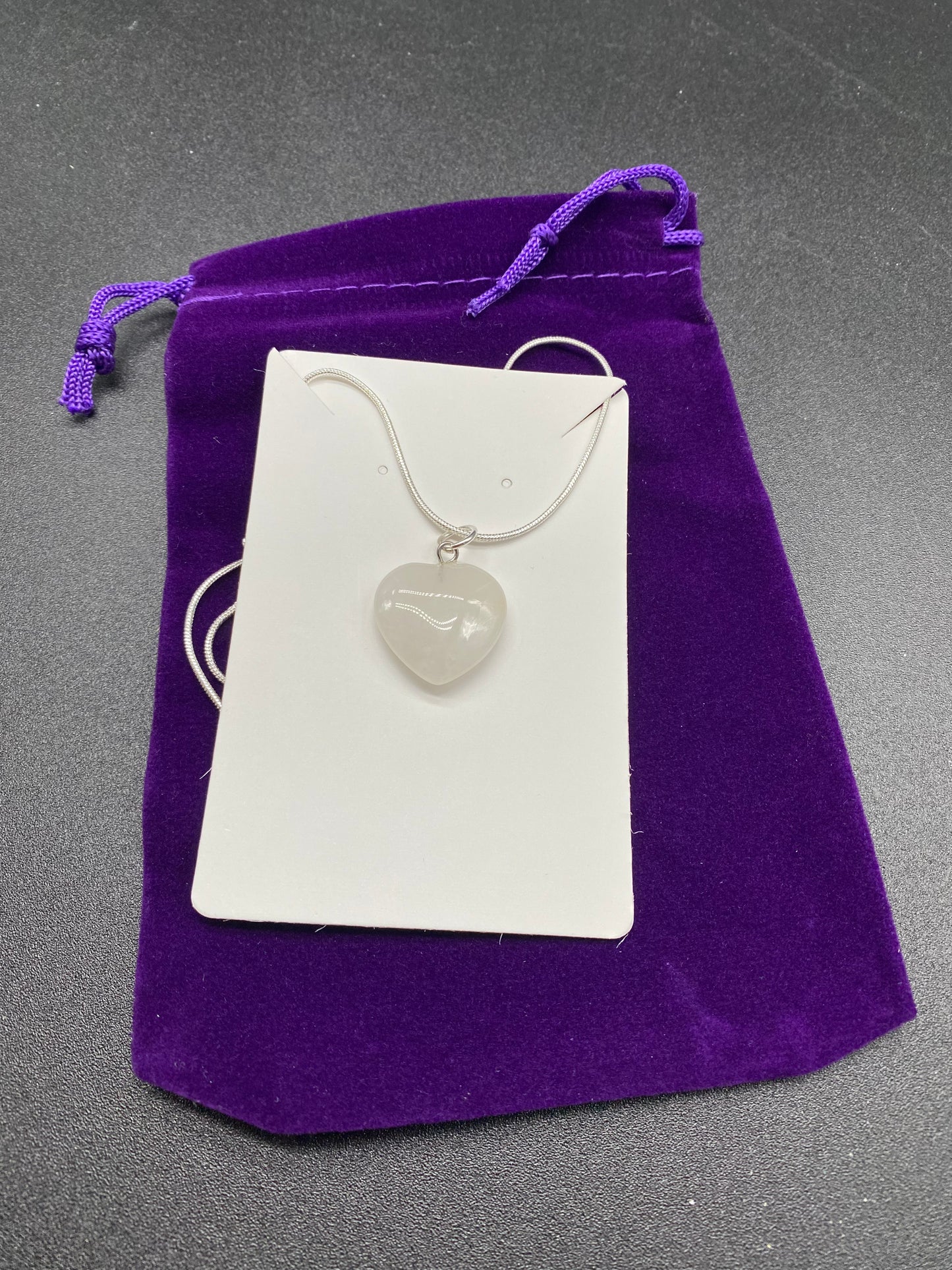 Rose Quartz Heart Pendant Sterling Silver Necklace