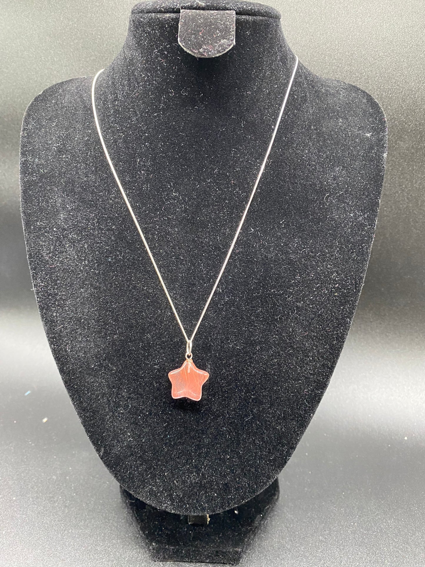 Strawberry Quartz Star Sterling Silver Necklace