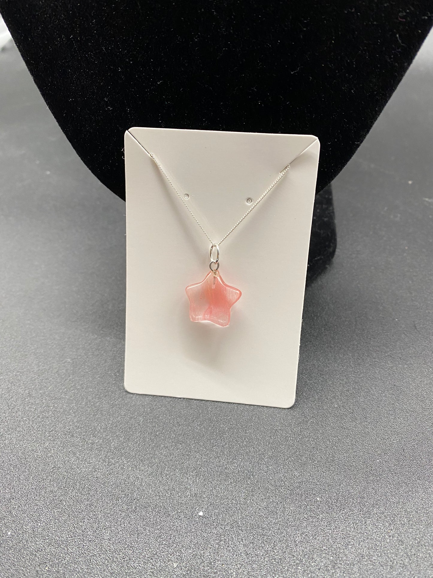 Strawberry Quartz Star Sterling Silver Necklace