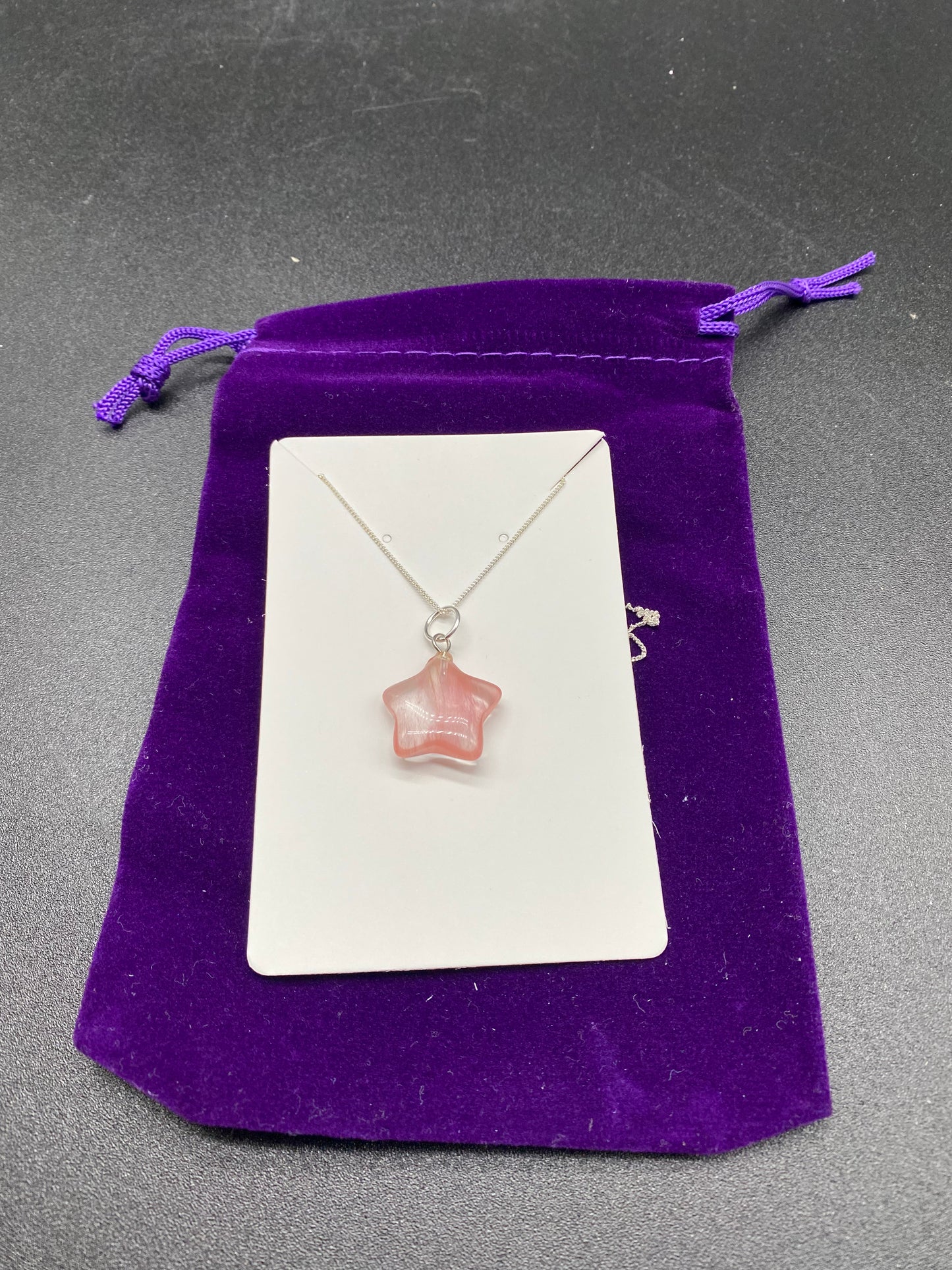 Strawberry Quartz Star Sterling Silver Necklace