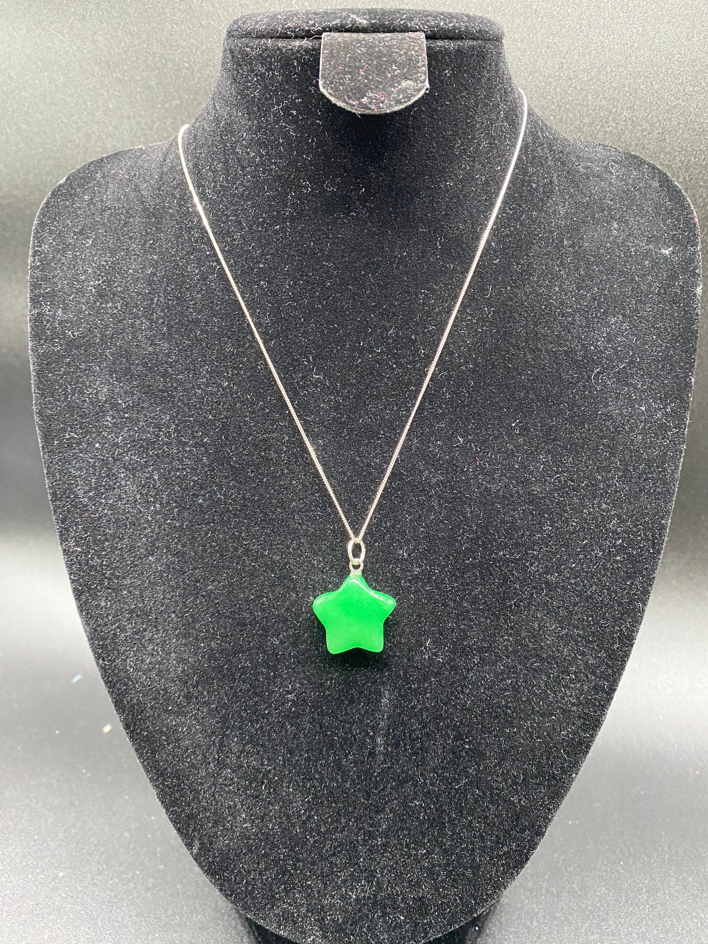Green Aventurine Star Sterling Silver Necklace