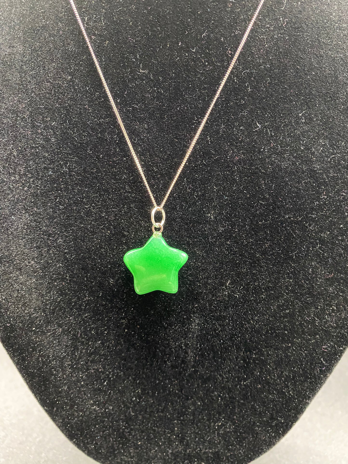 Green Aventurine Star Sterling Silver Necklace